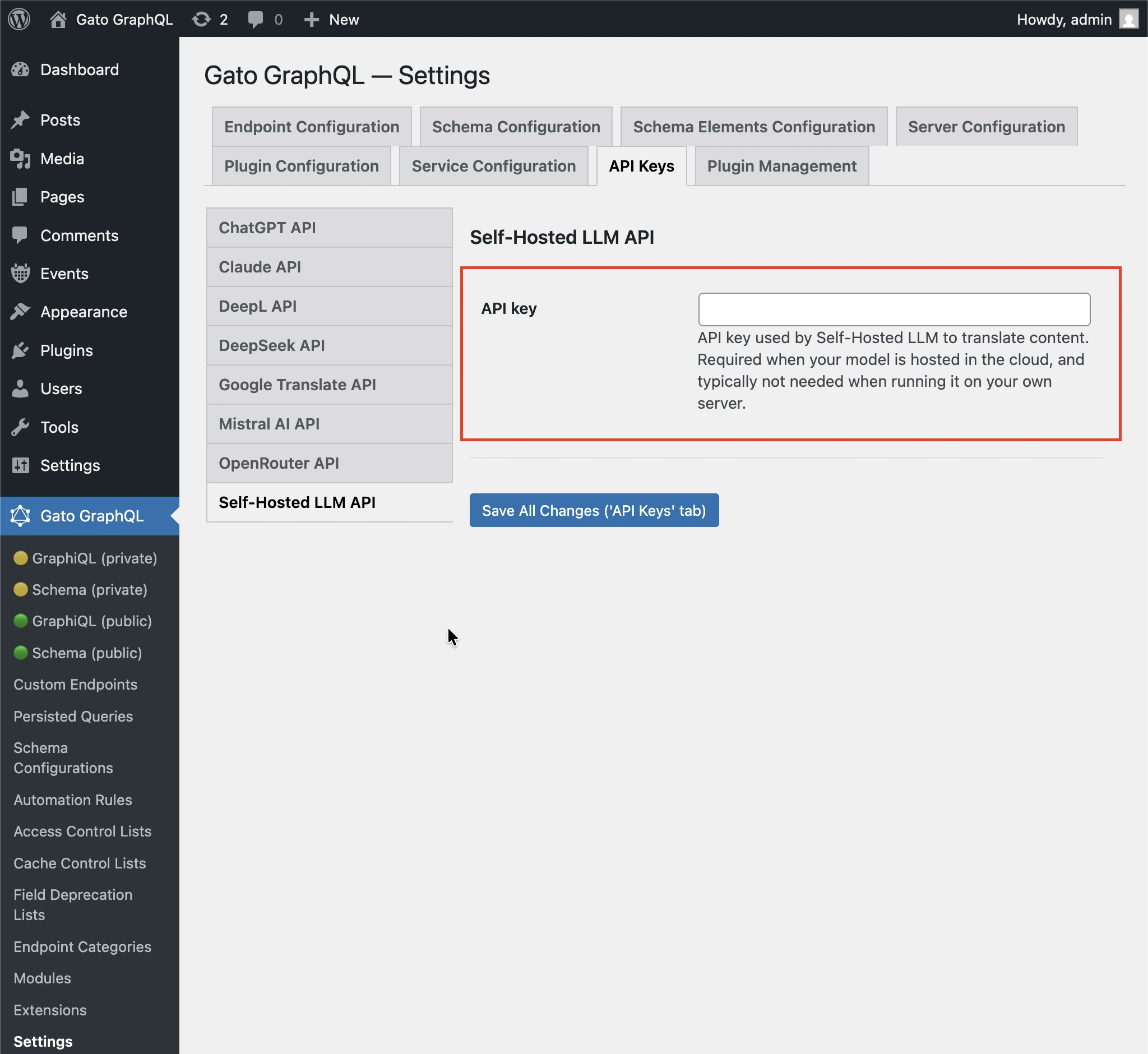 Setting API key