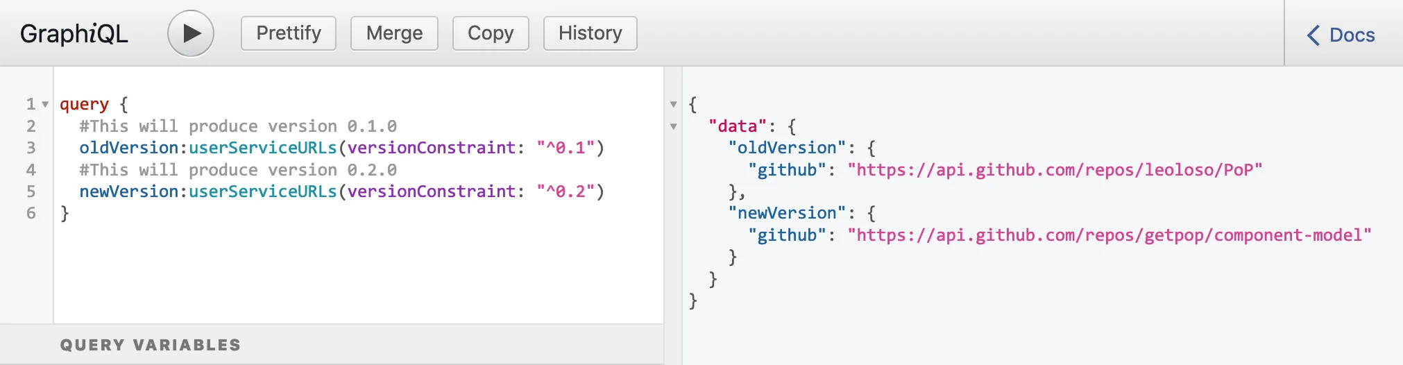 Querying fields through version constraints Querying fields through version constraints