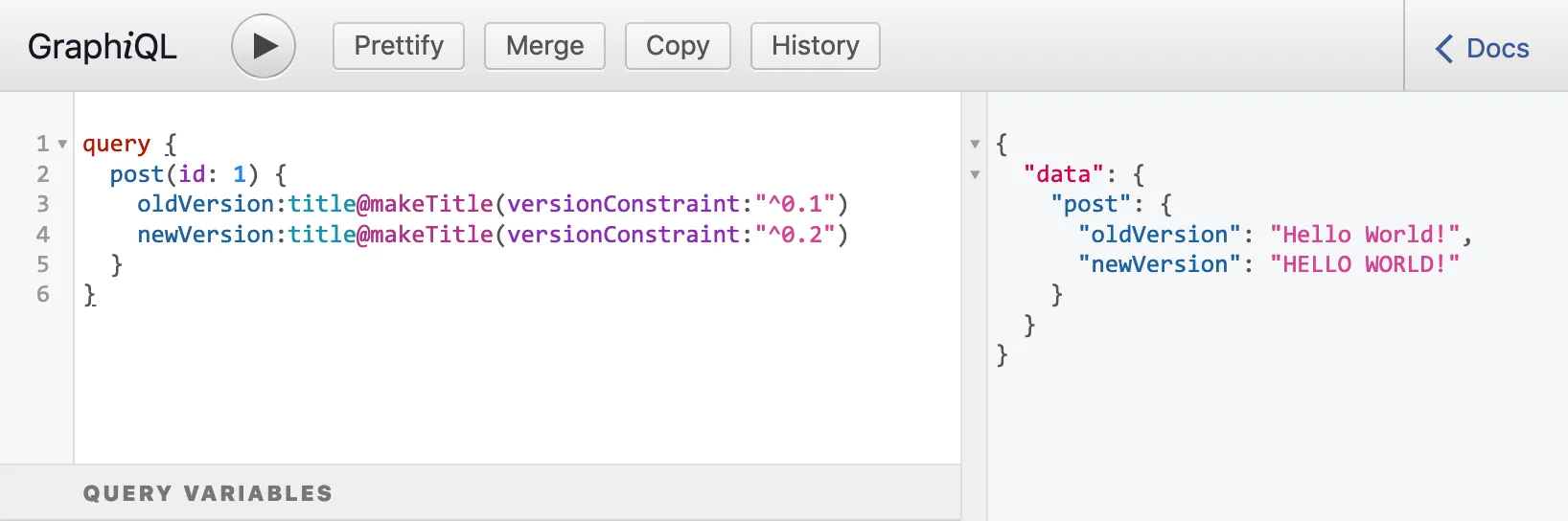 Querying a versioned directive Querying a versioned directive