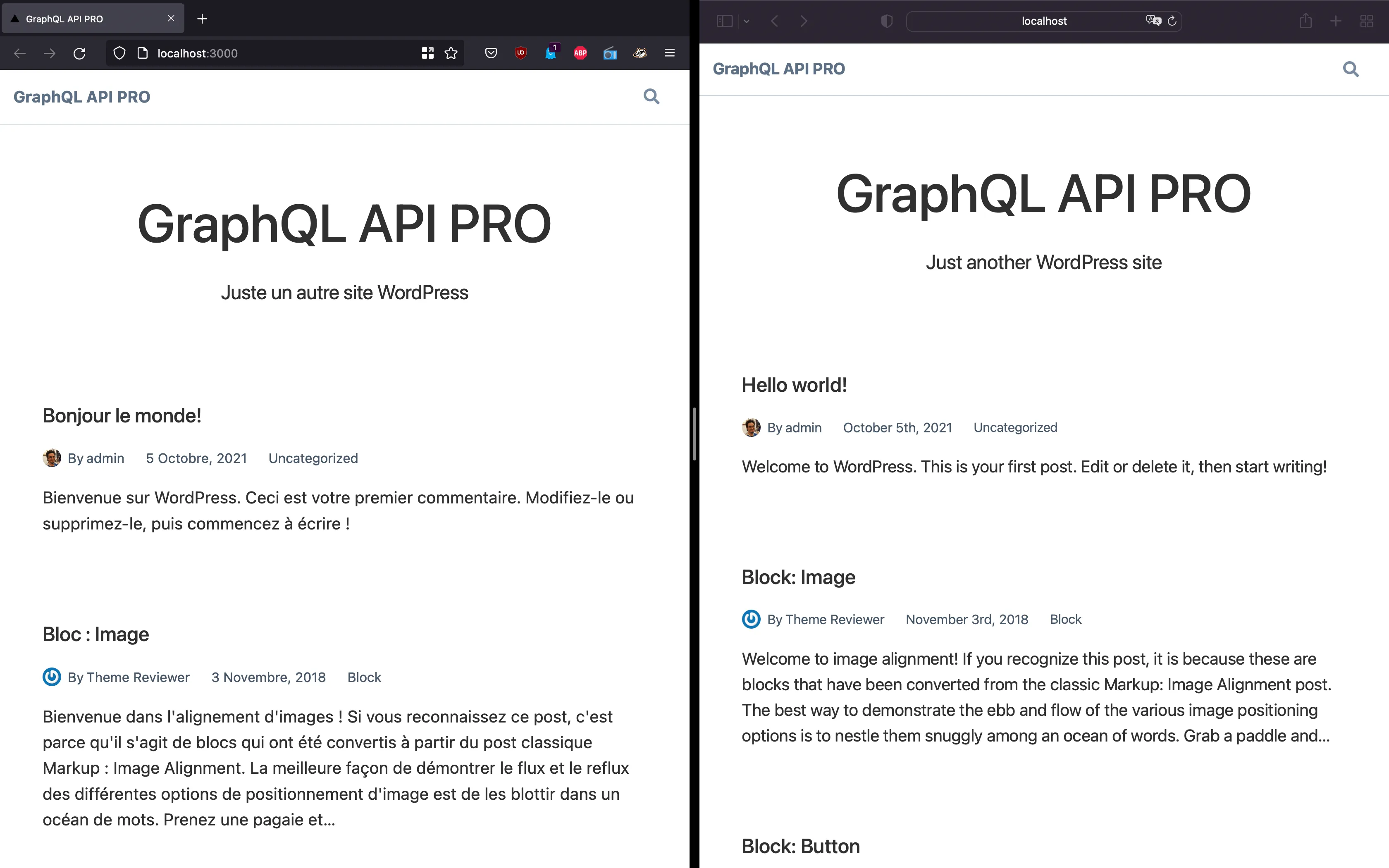 The same site in multiple languages The same site in multiple languages