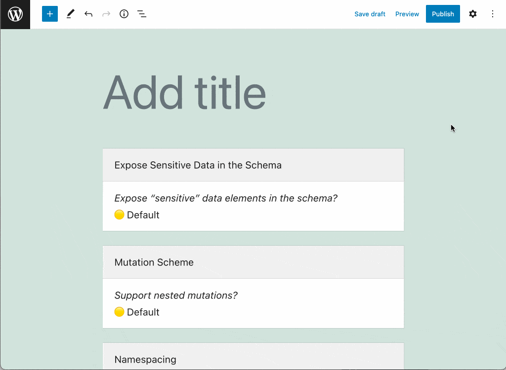 Removing and adding blocks in the Schema Configuration Removing and adding blocks in the Schema Configuration