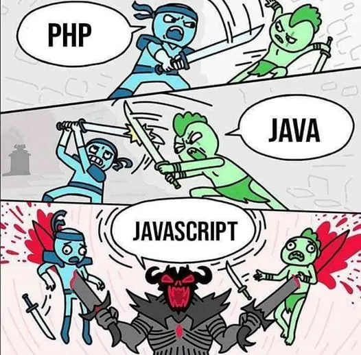 PHP vs Java vs JavaScript. Image source: <a href='https://twitter.com/themarcba/status/1245273834577711104'>@themarcba</a> PHP vs Java vs JavaScript