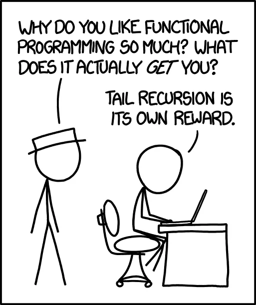 Recursions @ xkcd. Image source: <a href='https://xkcd.com/1270/'>xkcd</a> Recursions @ xkcd